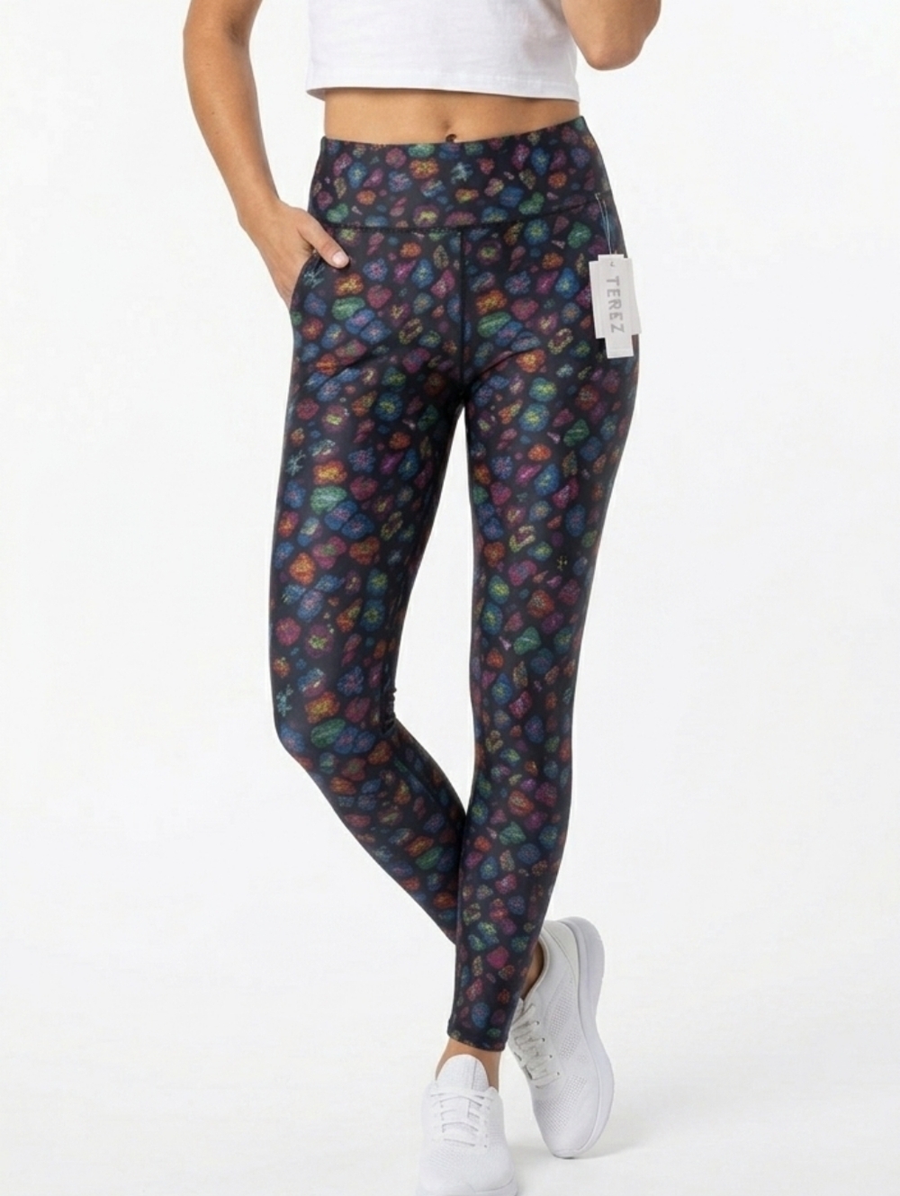 NWT Terez wild cheetah multi coloured print leggings